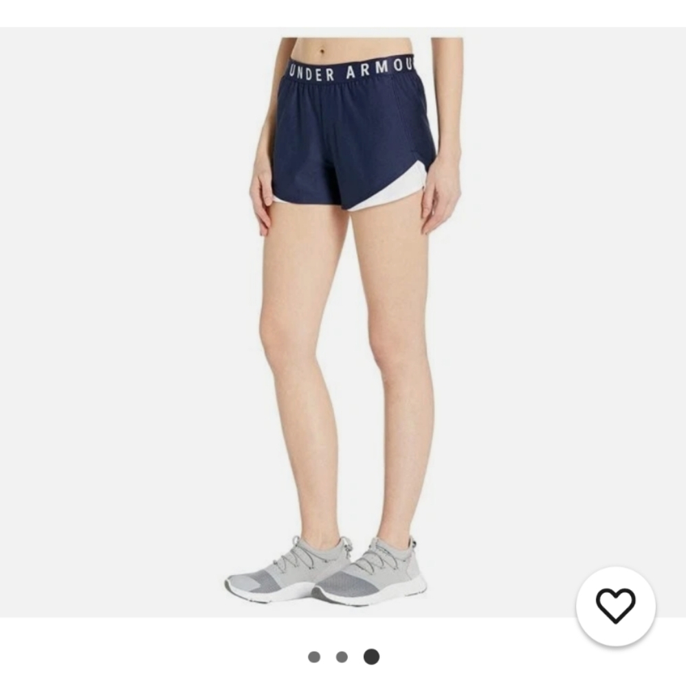 Under Armour Women's Play Up Athletic Shorts Navy White Small Loose Fit